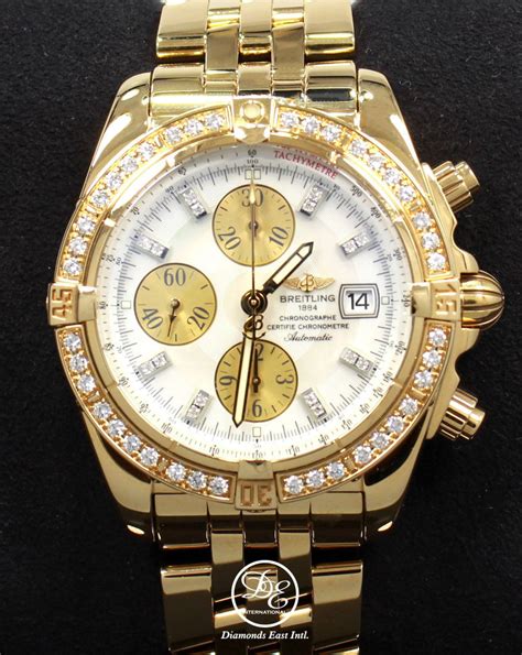 breitling 750 gold|Breitling Chronomat Evolution K13356 Brilliant Bezel 18K 750 .